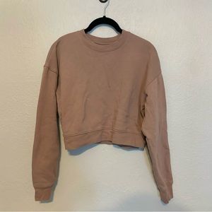 Girlfriend Collective 50/50 Cropped Sweatshirt in mauve